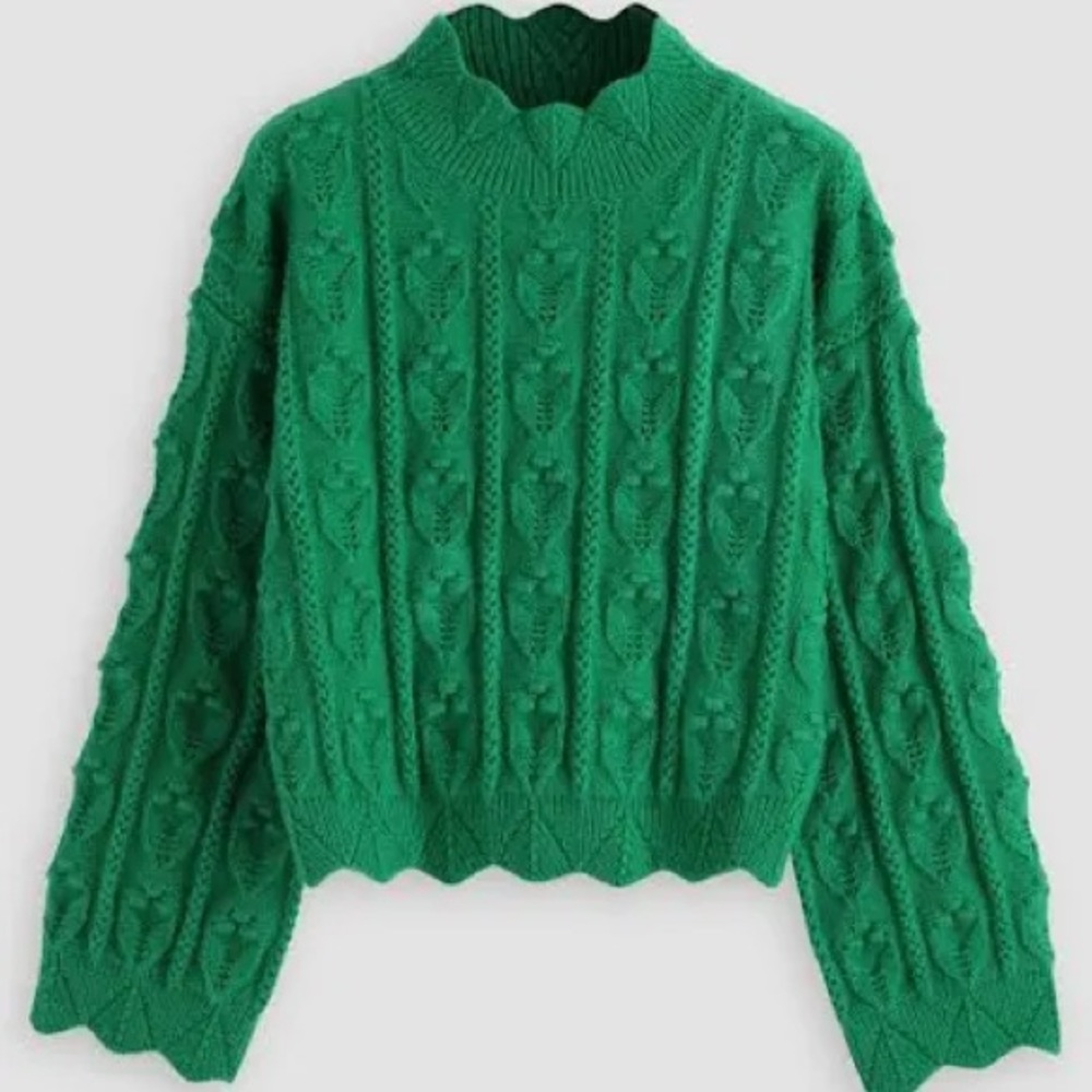 Cider Textured High Neck Sweater